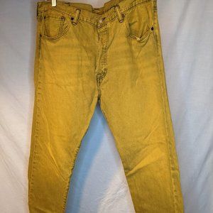 EUC Mens LEVI 501 CT Acid Washed Yellow Jeans Pants Levi's 38 x 32